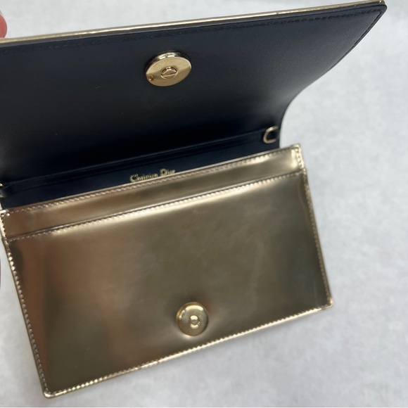 CHRISTIAN DIOR Metallic Patent Micro-Cannage Mini Diorama - Gold - Picture 6 of 12